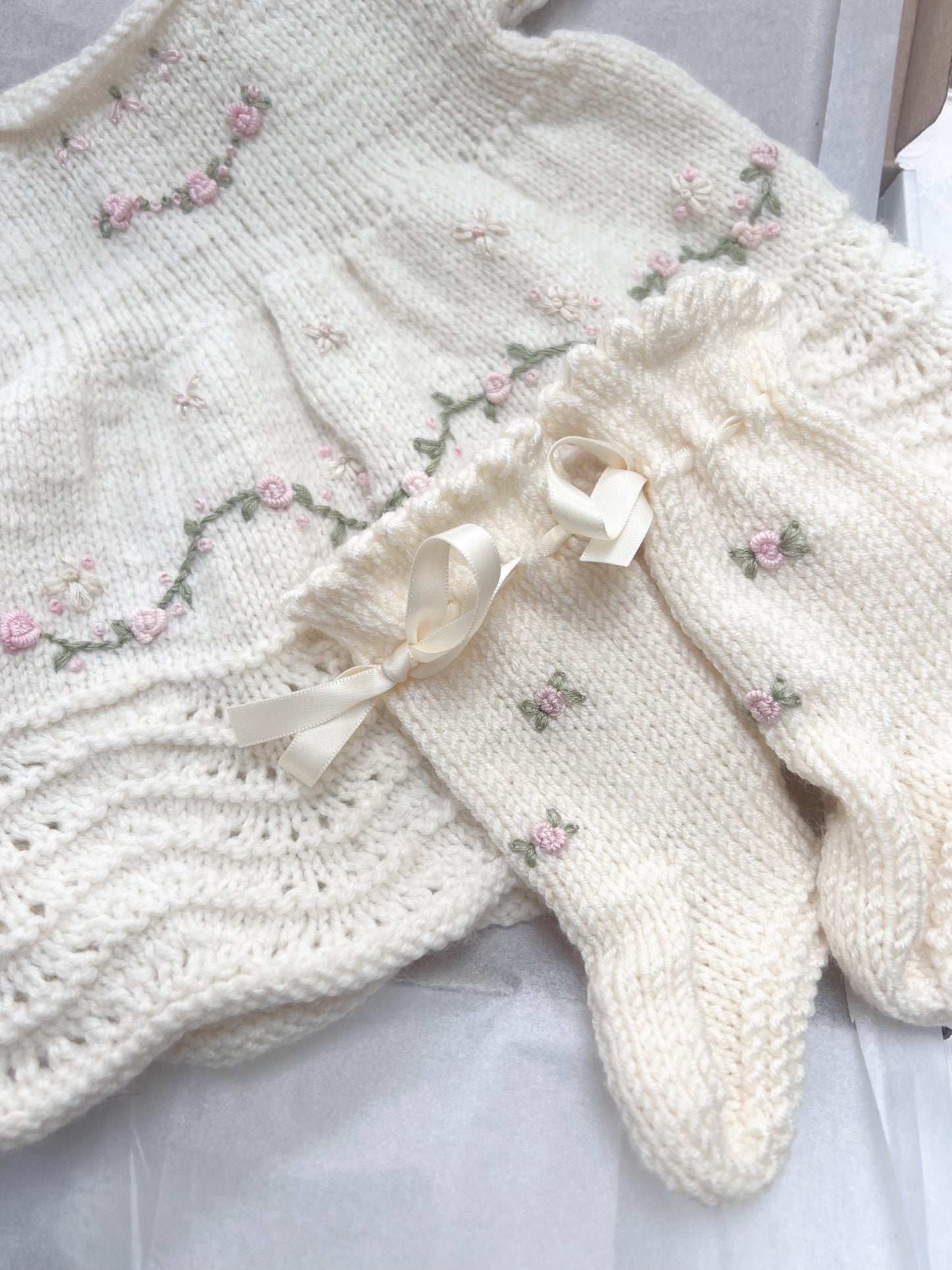 Hand embroidered baby socks