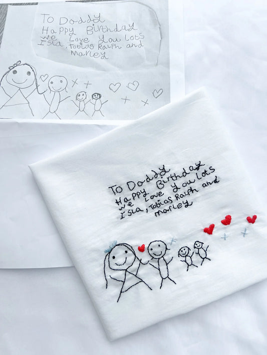 HAND EMBROIDERED HANDKERCHIEF